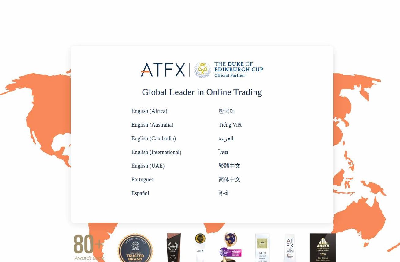 Screenshot of the ATFX website