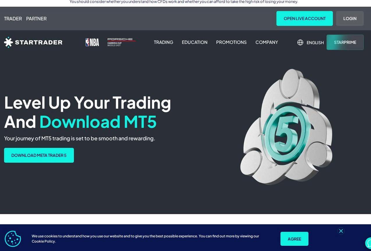 The platform page on the STARTRADER website